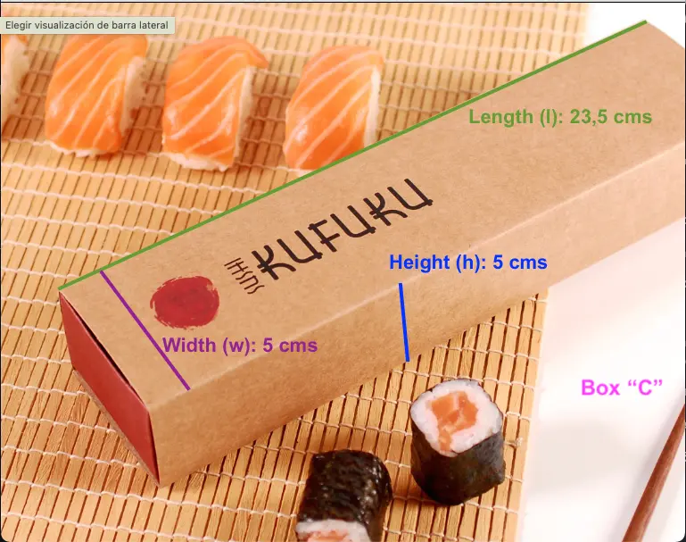 Caja de sushi larga (23,5*5*5 cms)