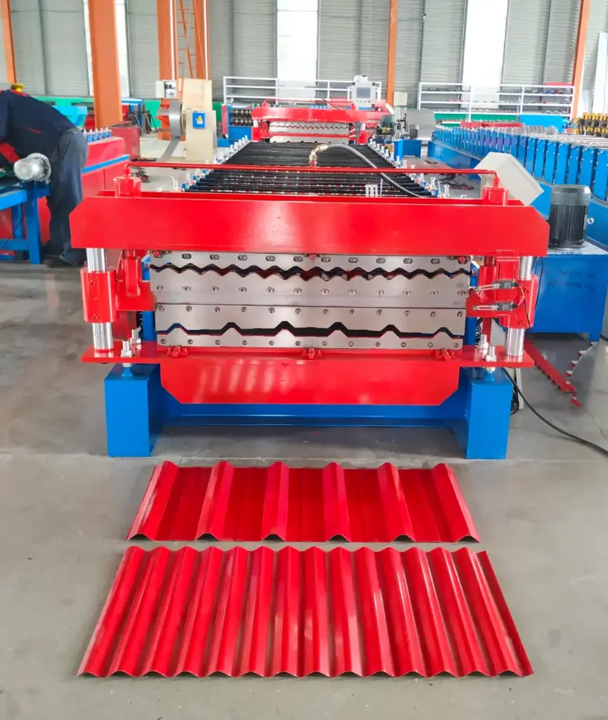 Máquina formadora de chapa doble (trapezoidal y ondulada)