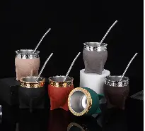 Mate de acero inox c/ bombilla