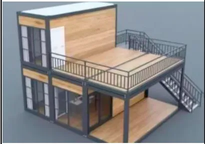 Casa prefabricada detachable 2 pisos (54 m2)